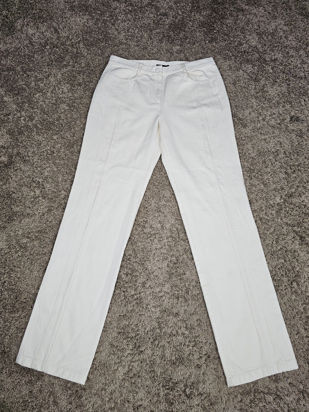 RARE Vintage Claude Montana Paris White 100% Cotton Pants Size 44 IT / US Size 8